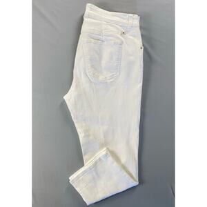 Lucky Brand Emma Crop 5-Pocket Comfort Stretch Denim Jeans. White, Women's 16W.